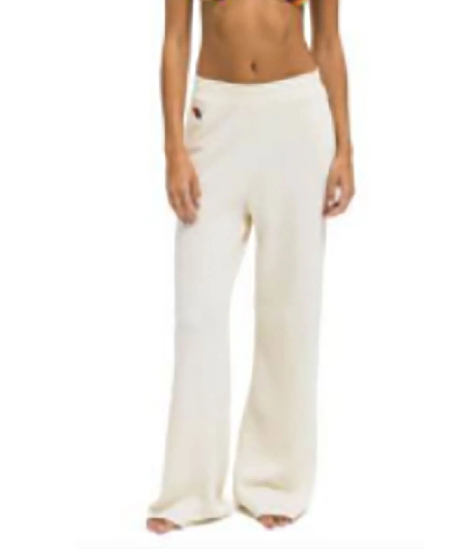 Aviator Nation Women Wide Leg Pocket Sweatpants Vintage White - Image 7