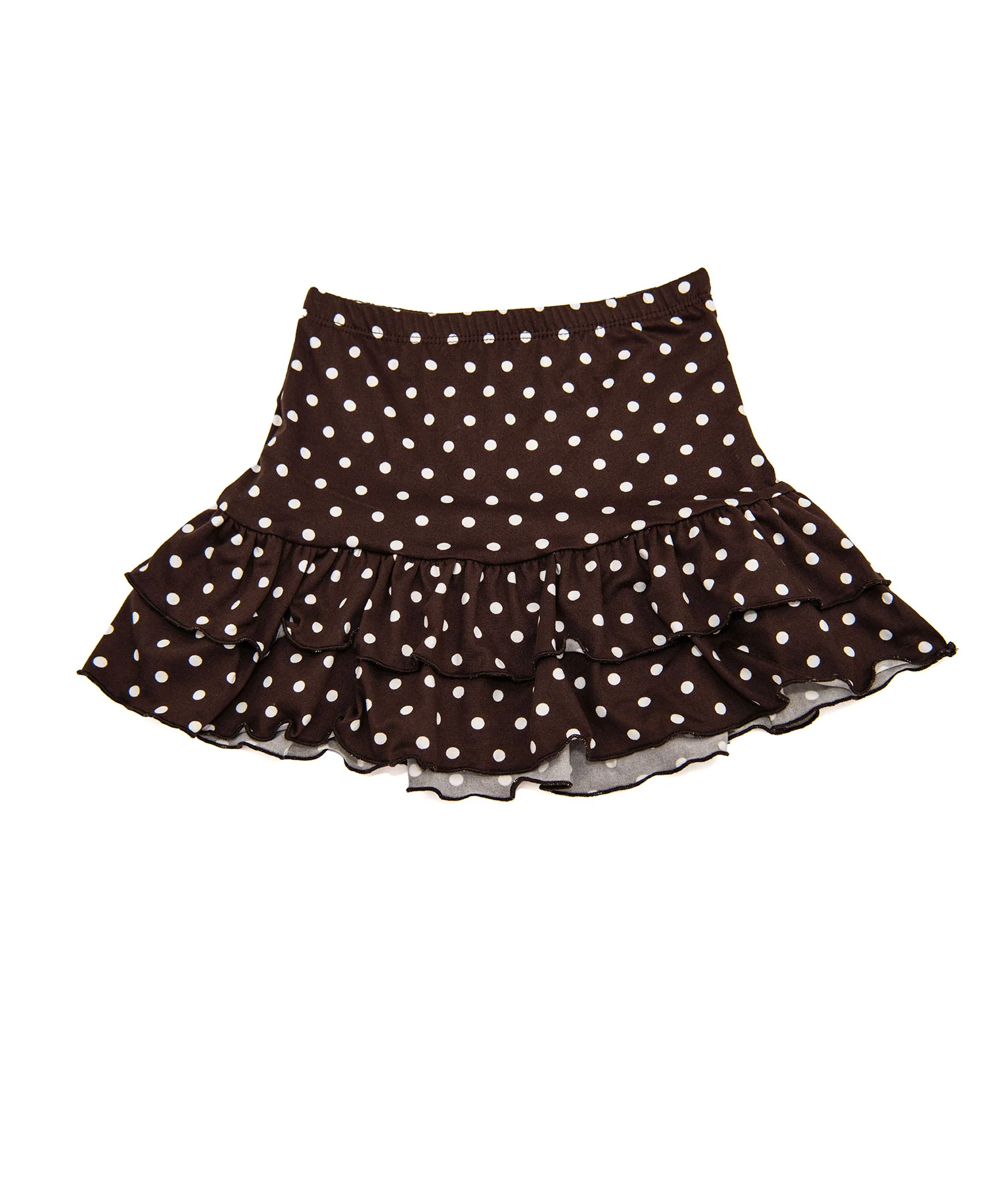 Cheryl Creations Girls Macey Brown Polka Dot Ruffle Skirt - Image 5