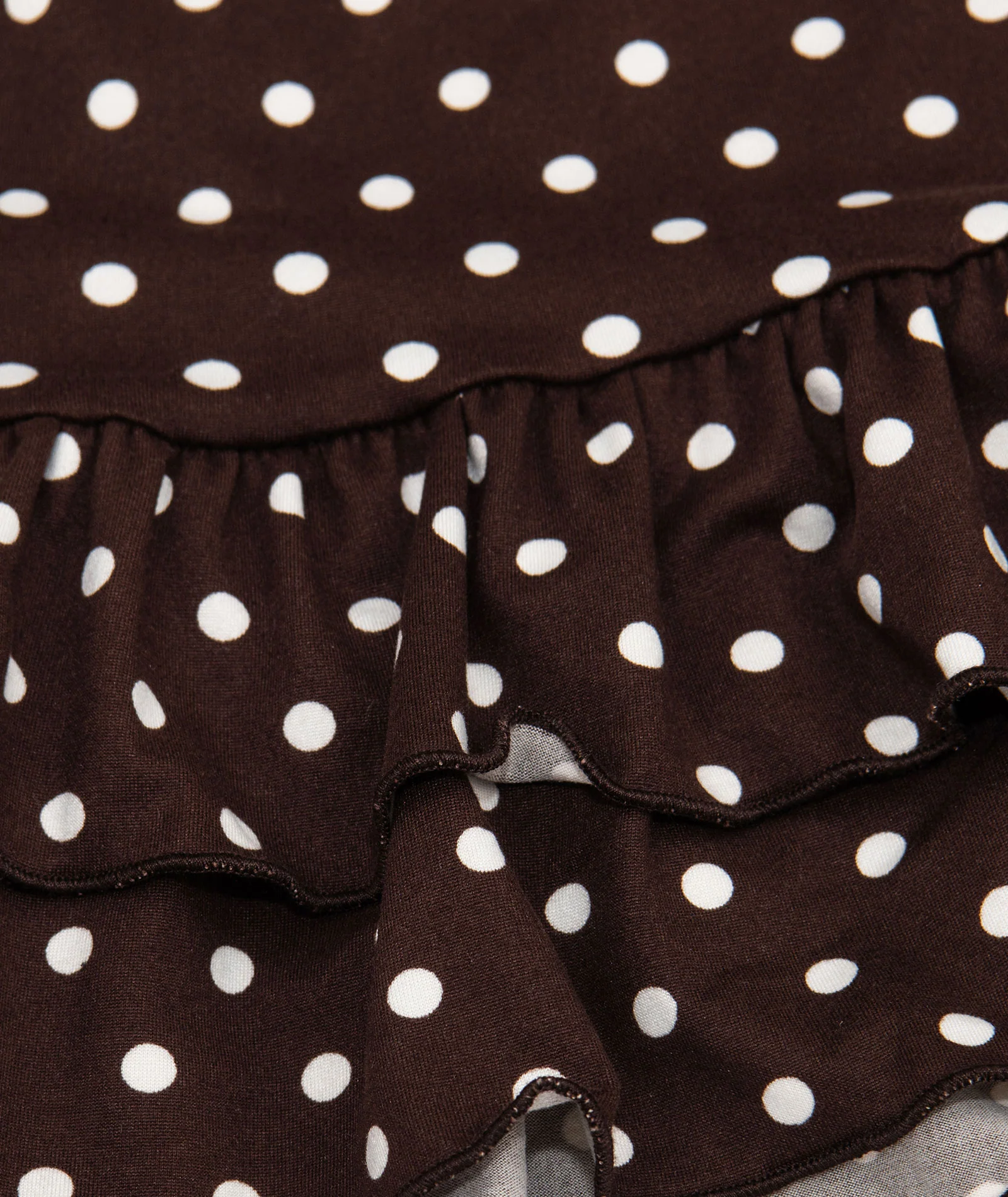 Cheryl Creations Girls Macey Brown Polka Dot Ruffle Skirt - Image 6