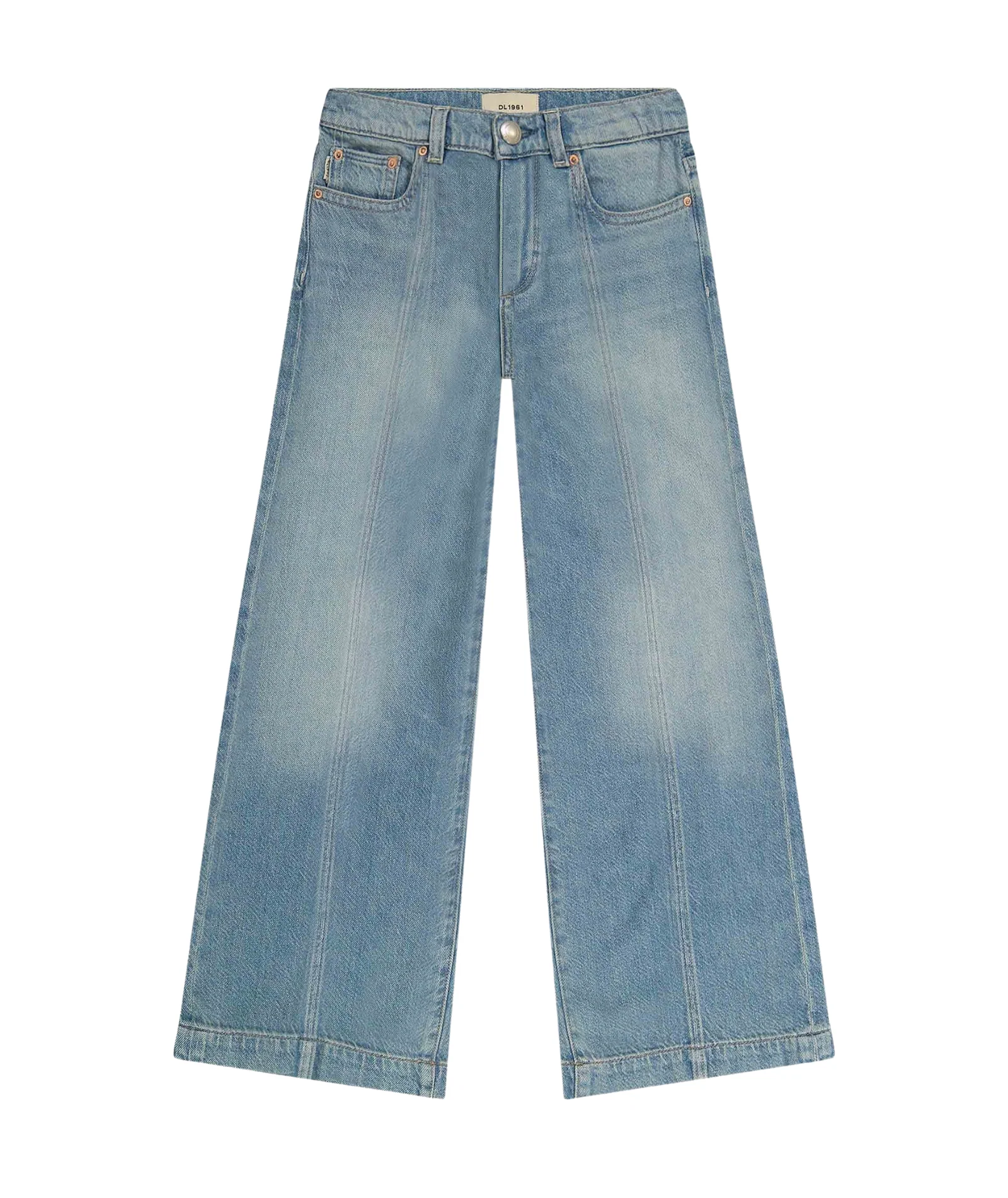 DL1961 Girls Nini Beach Front Aura Wide Leg Jeans - Image 4