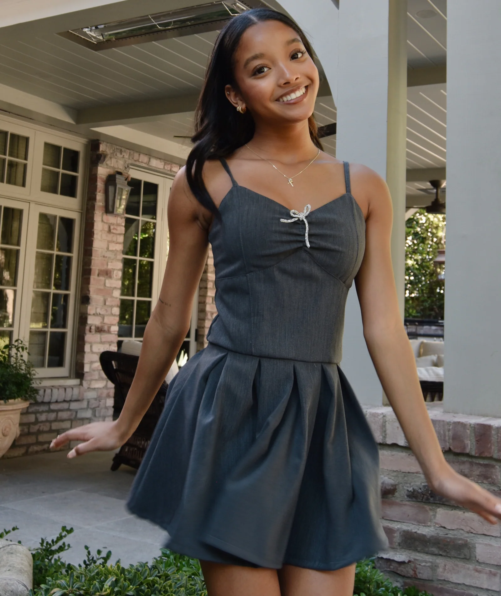 FBZ Girls Carine Gabardine Bow Dress - Image 2