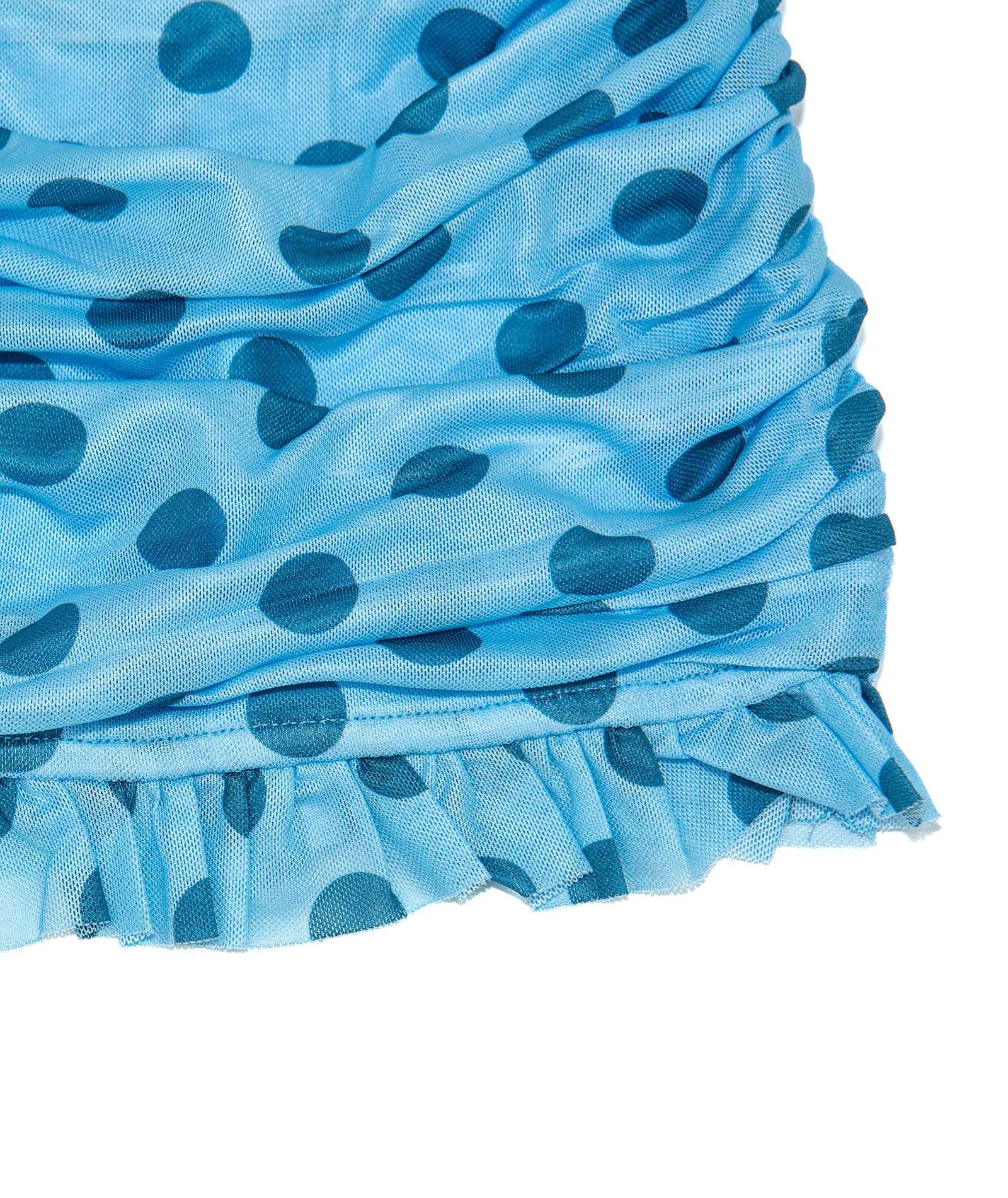 Katie J NYC Girls Blue Polka Dot Mesh Joey Dress - Image 3