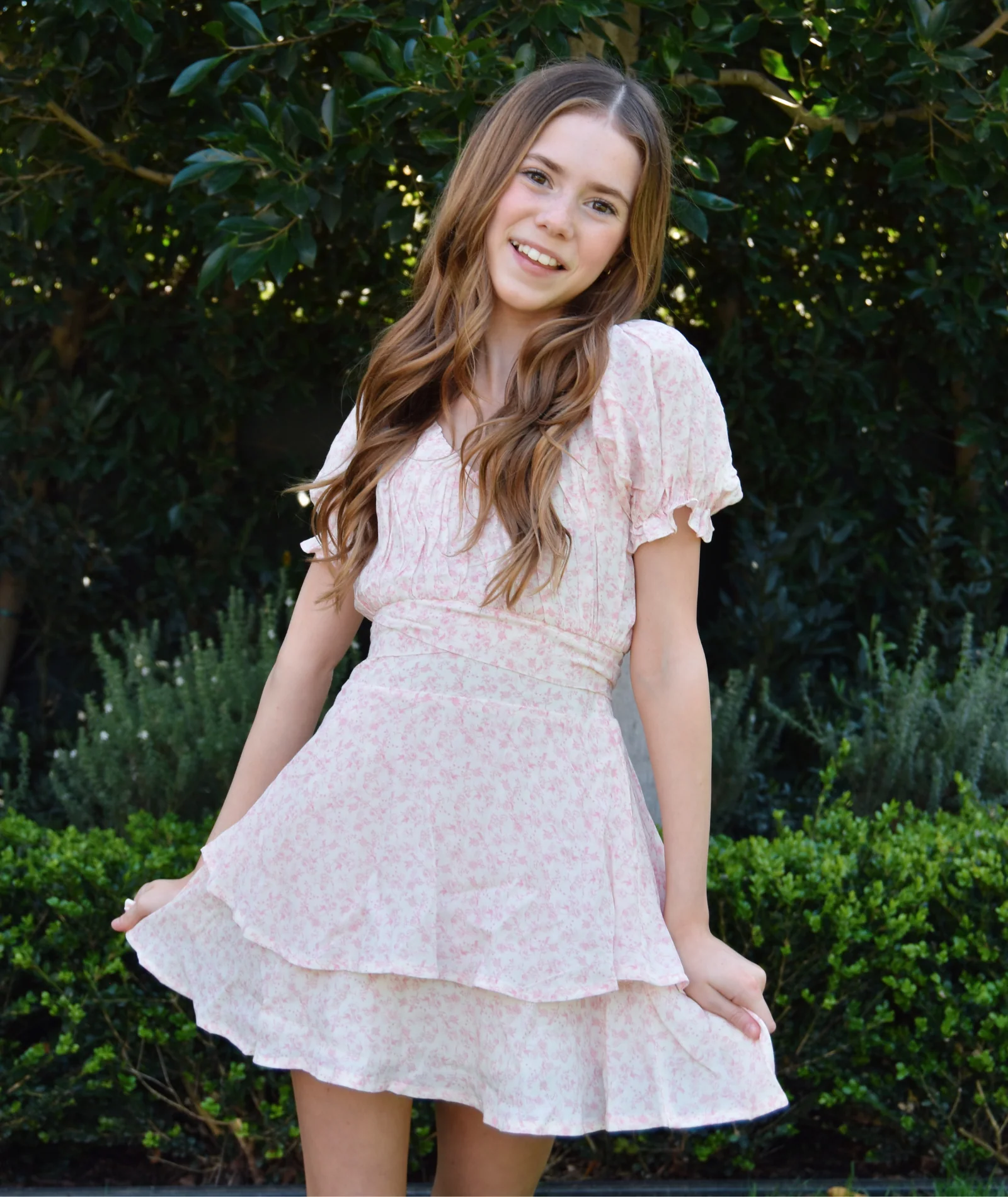 Katie J NYC Girls Pink Mini Toile Delilah Dress