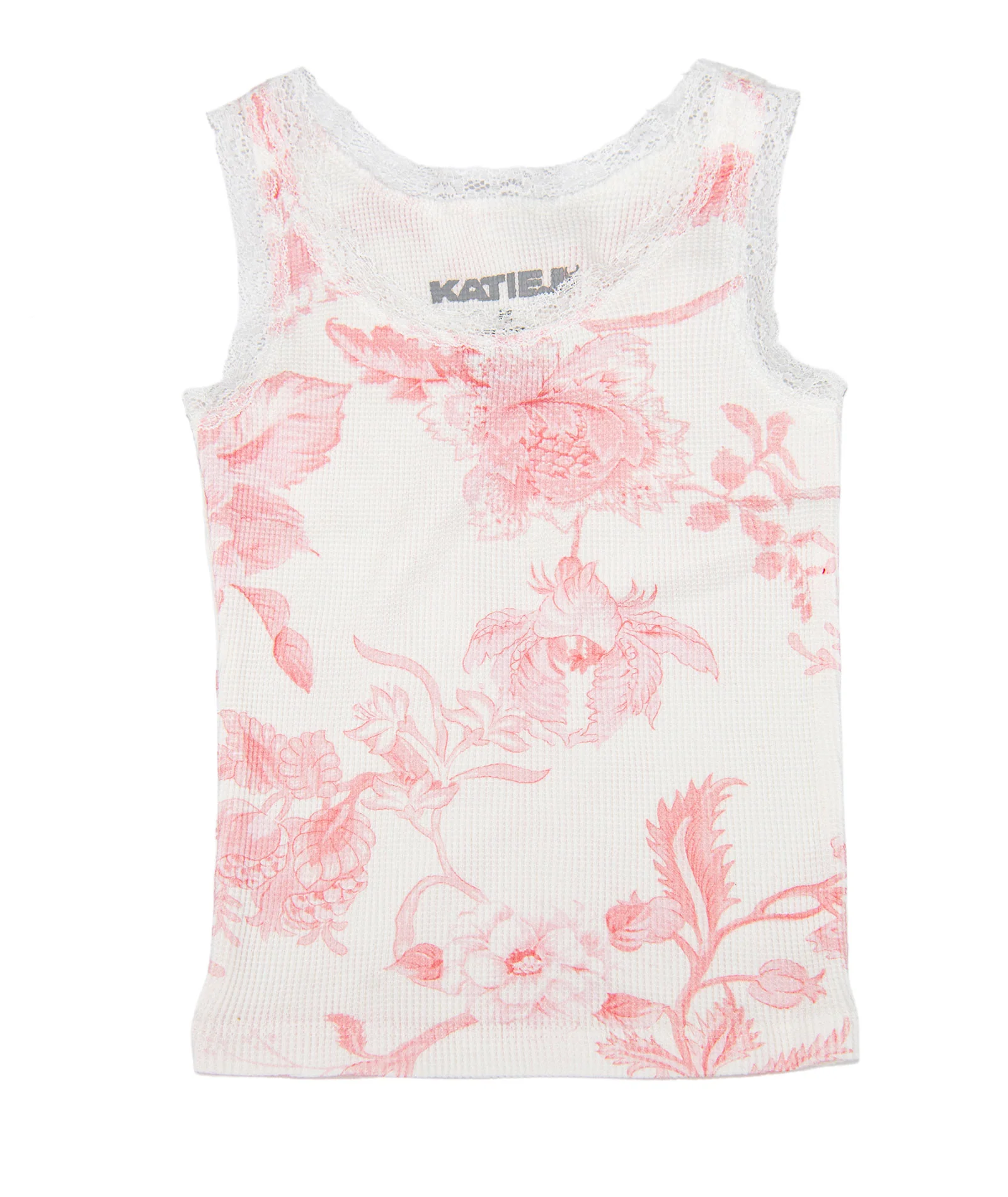 Katie J NYC Girls Pink Toile Wren Tank