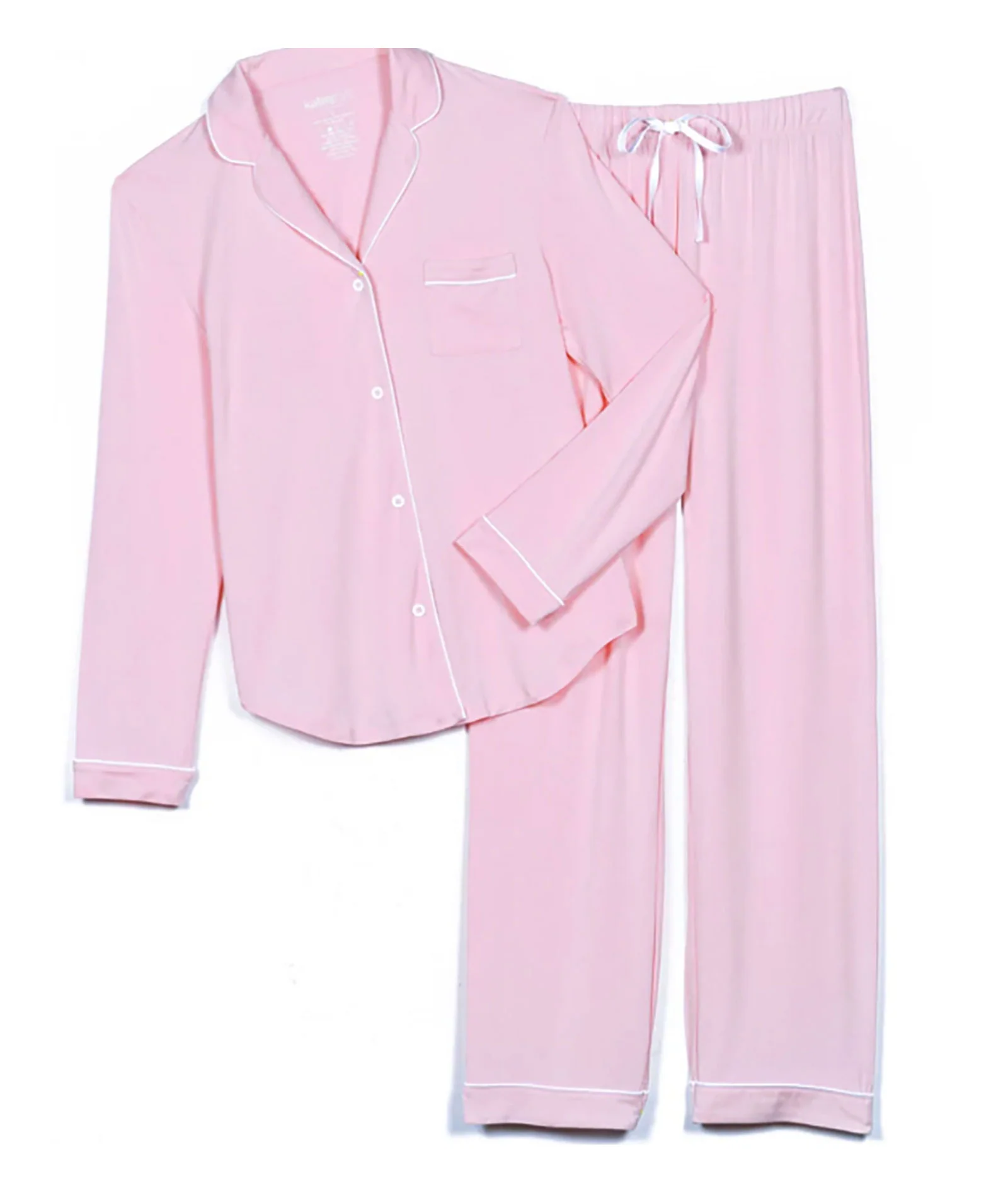 Katie J NYC Juniors Baby Pink/White Maia Pants PJ Set - Image 3