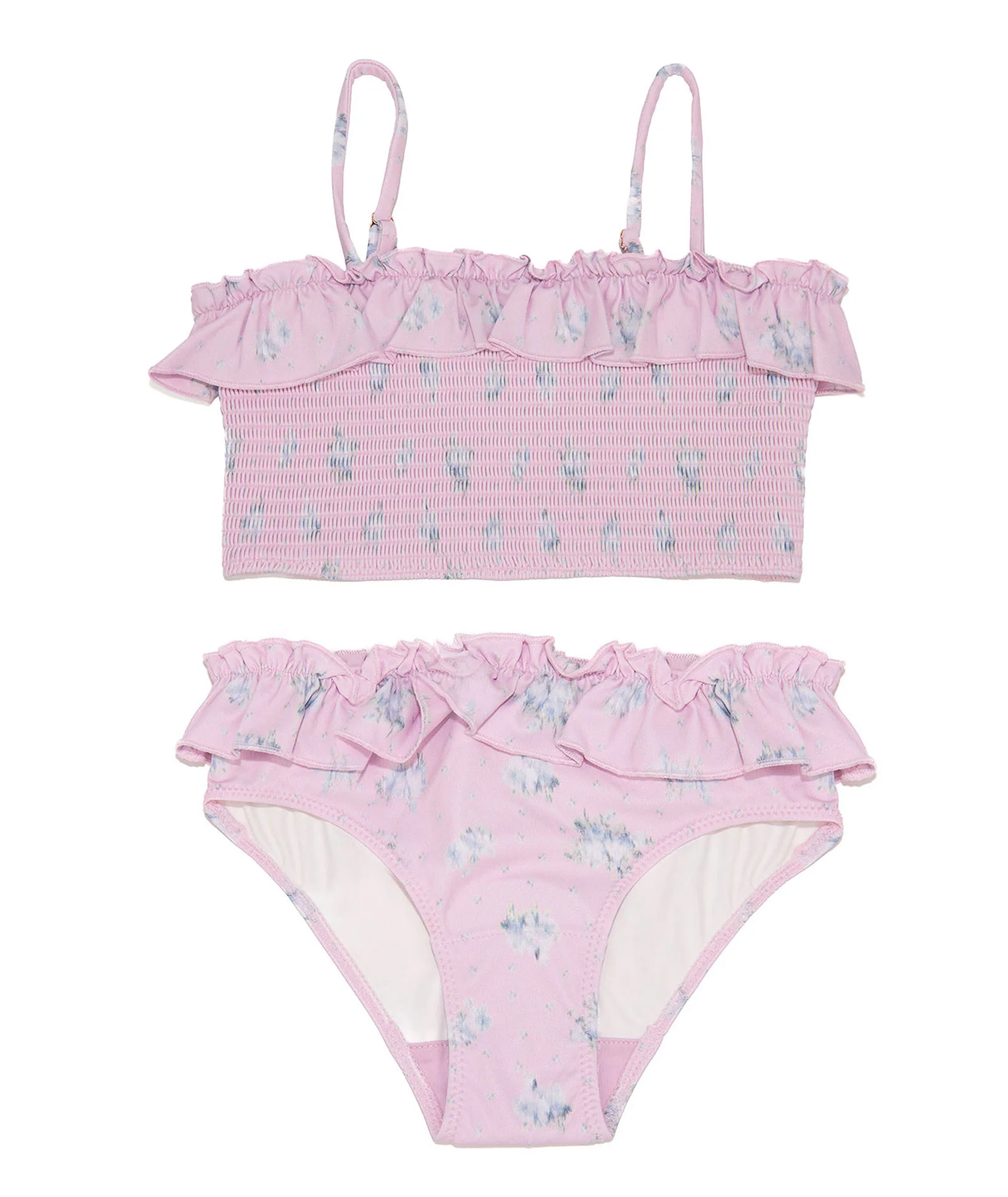 Love Shack Fancy Girls Penni Bikini Lilac Ice