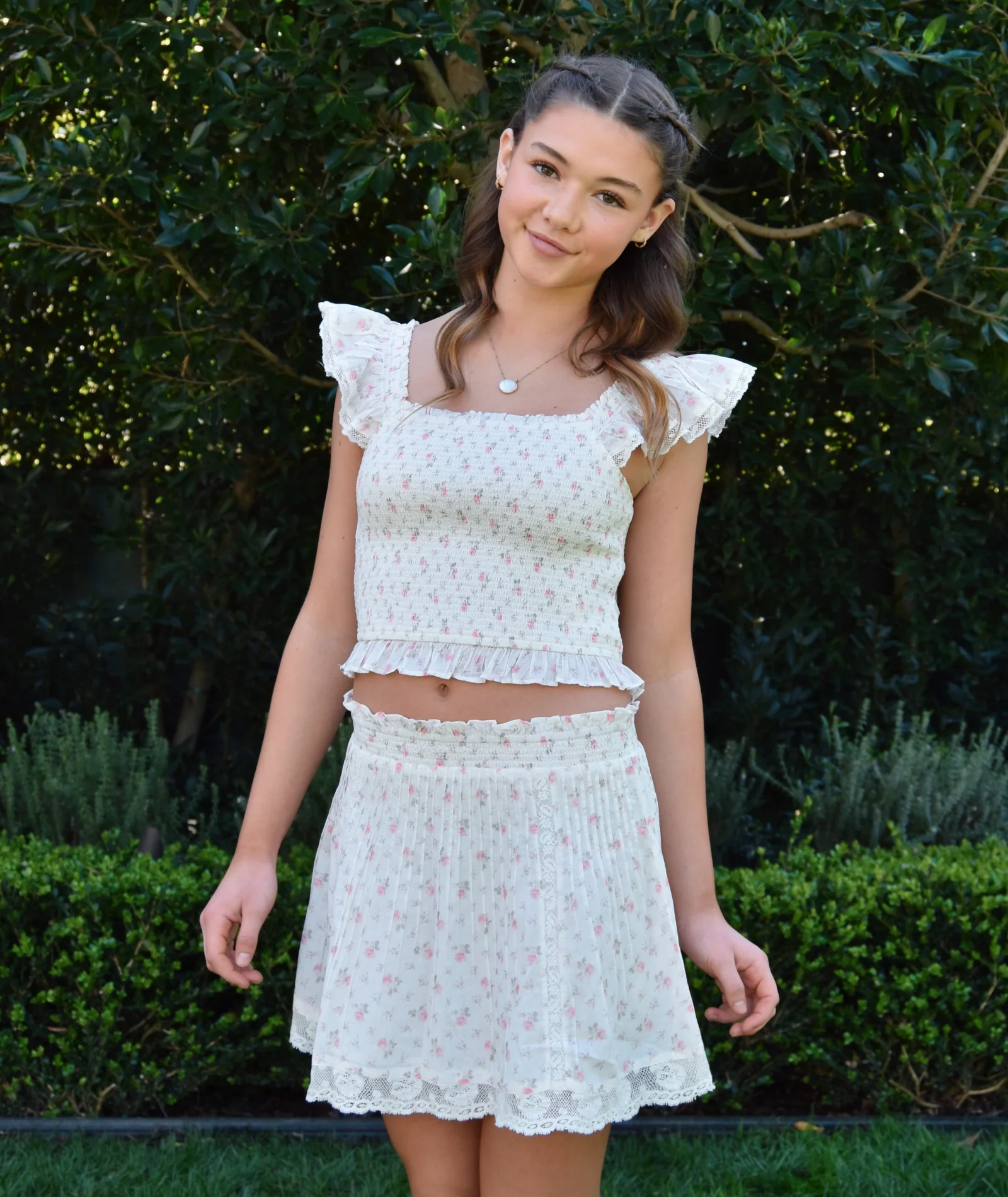 Love Shack Fancy Girls Solena Skirt Sunwashed Ivory - Image 2