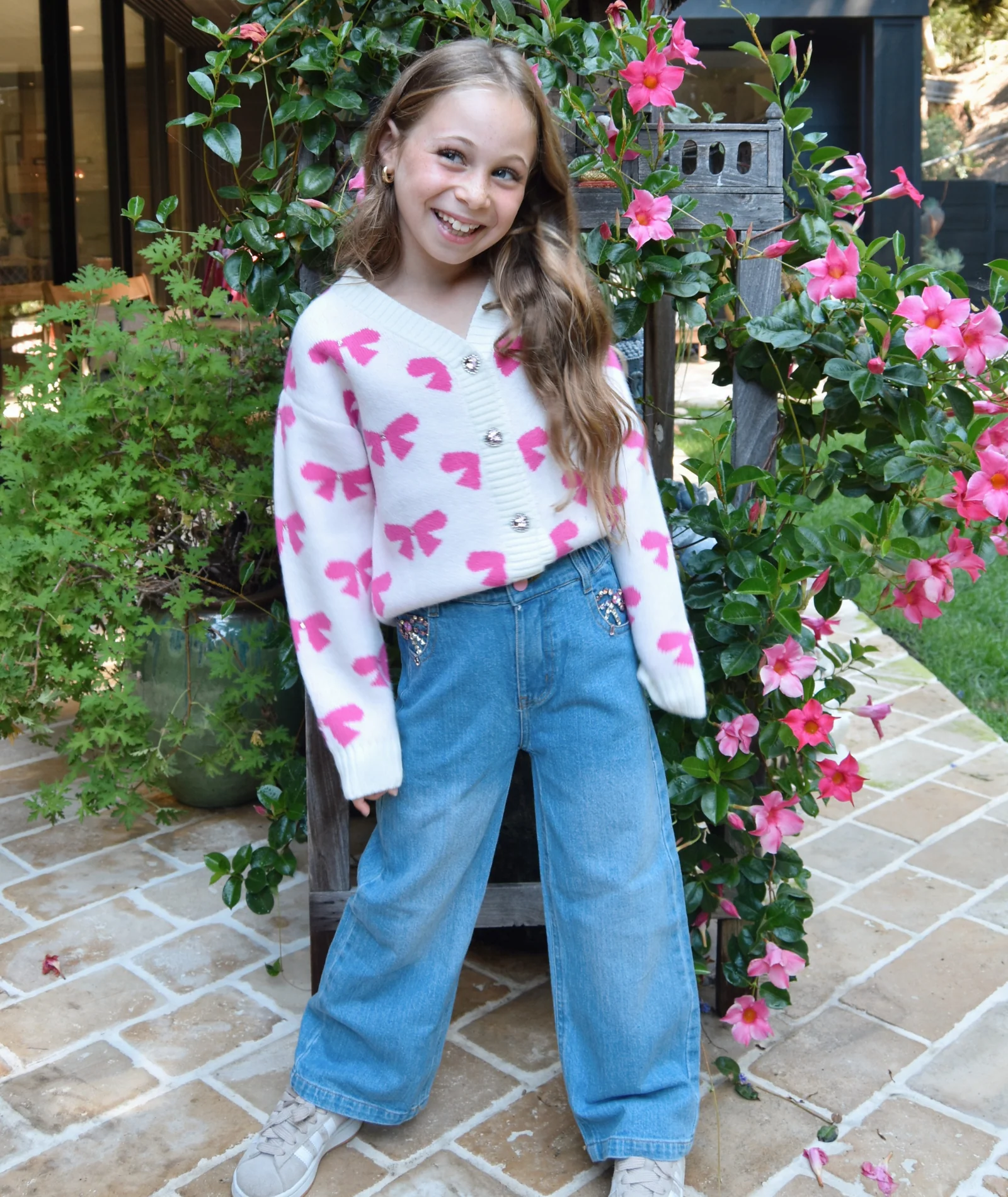 Mini Dreamers Girls Maya Bow Cardigan - Image 4