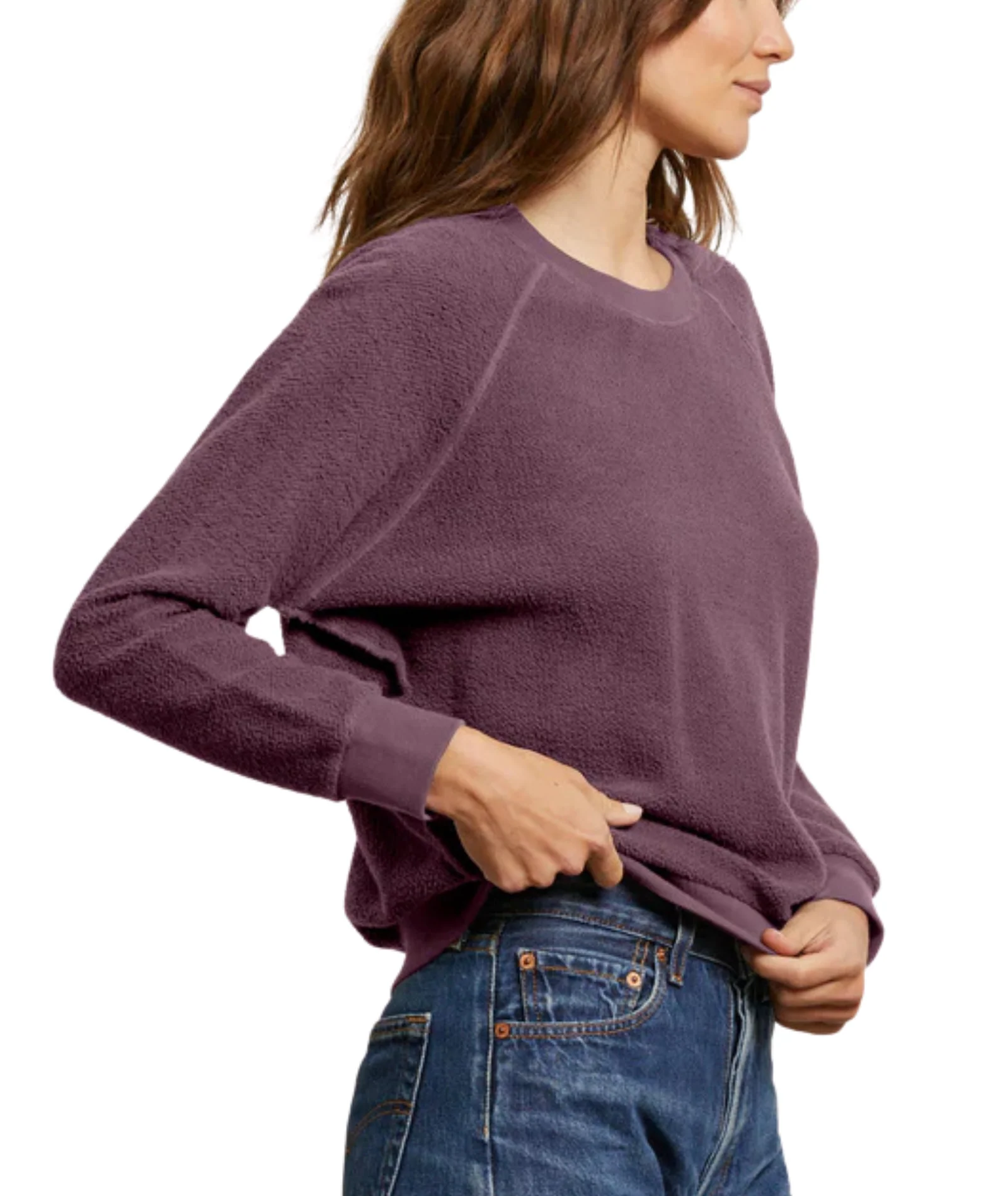Perfect White Tee Women Ziggy Inside Out Fleece Sweatshirt - Image 13