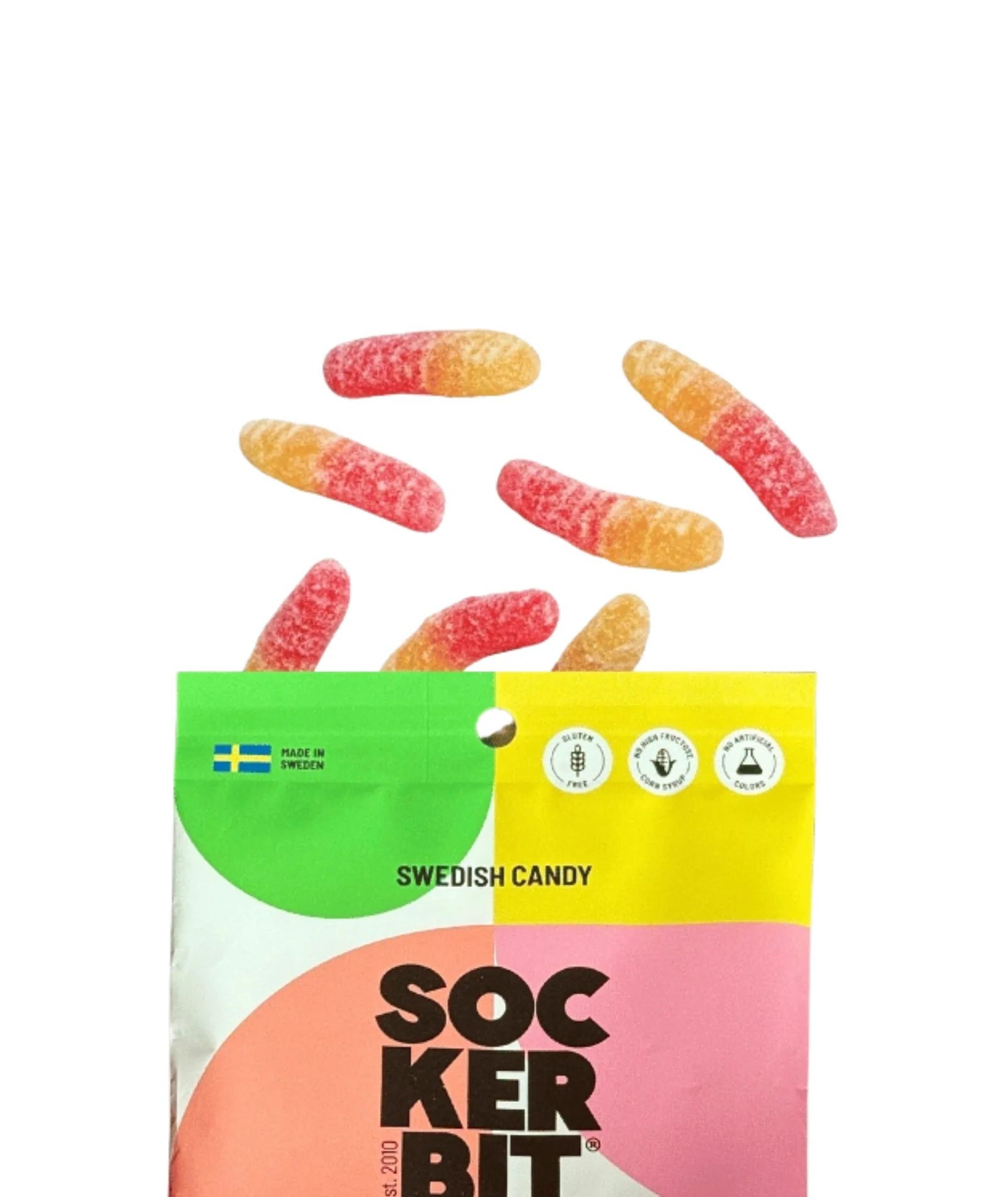 Sockerbit Sour Gummy Worms Swedish Candy Bag - Image 2