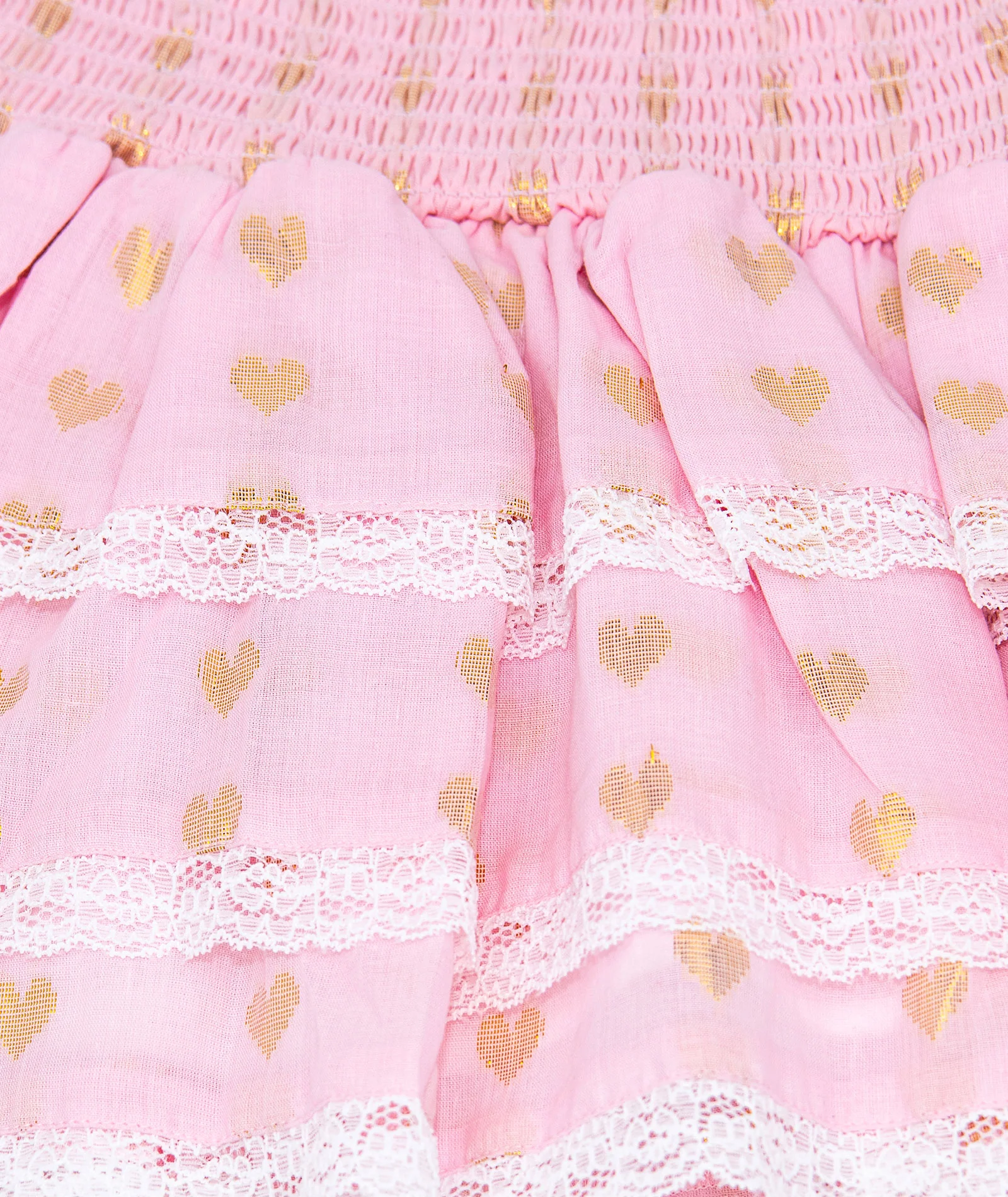 Theme Girls Gemma Pastel Pink Lace Hearts Ruffle Mini Skirt - Image 2