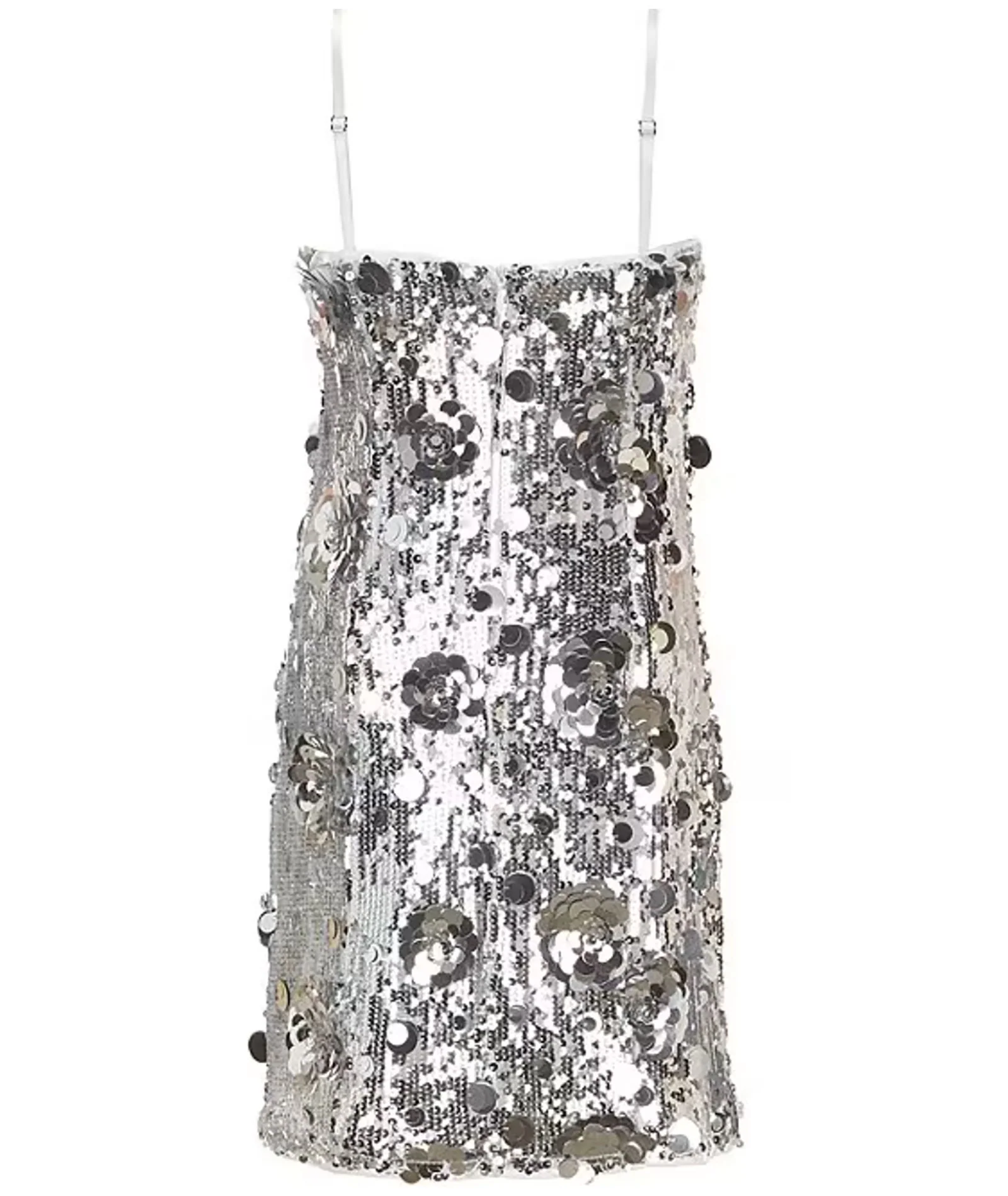 Theme Girls Lena Silver Flower Sequin Dress - Image 2